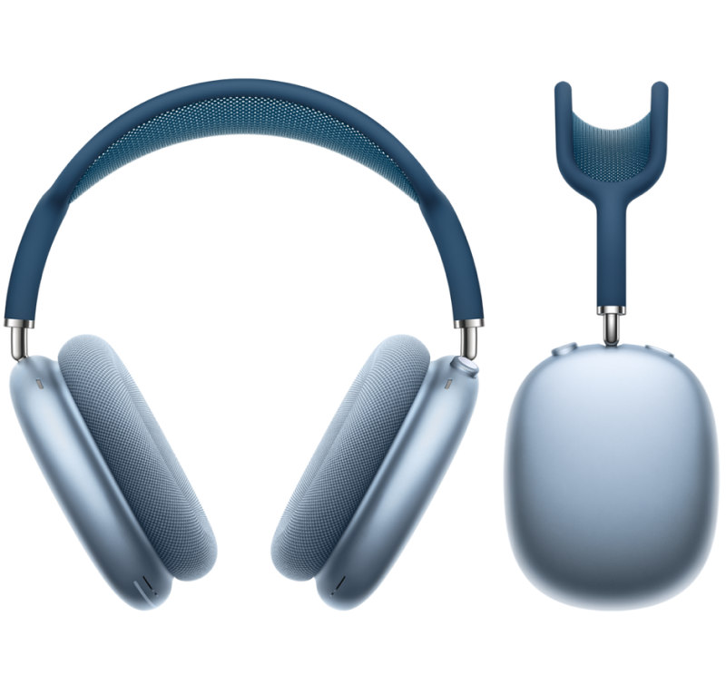 blue headphones