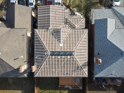 brown roof(scelet) from vertical side