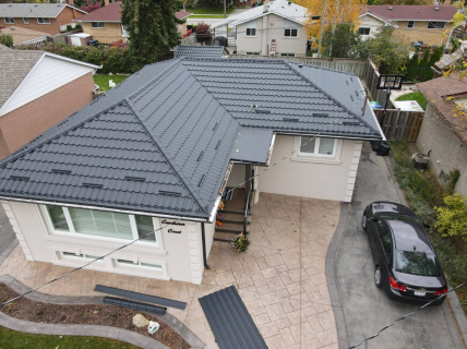 green roof and car